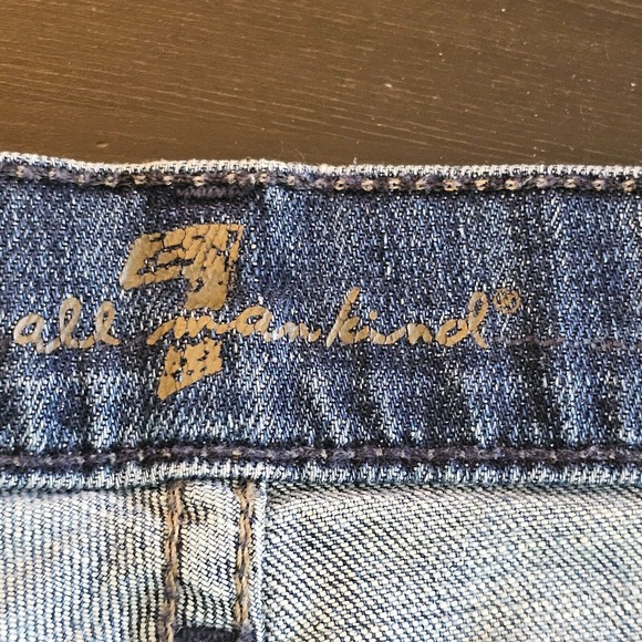 7 For All Mankind Womens Size 30 32x33 High Waist Bootcut Jeans Dark Blue Denim - Picture 7 of 13
